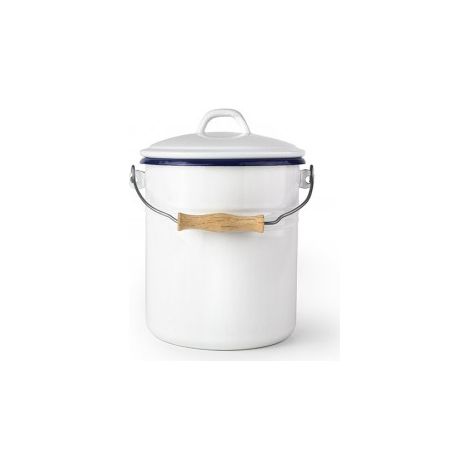 CUBO CON TAPA PARA COMPOST BLANCA 6 LT - IBILI