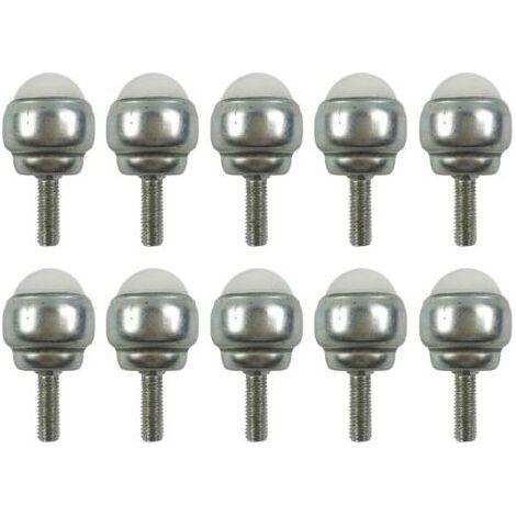 10Pcs Roulettes À Billes Pivotantes, Rouleau en Acier Au Carbone Avec Tige Filetée M5, Mini Industriel Roue Universelle À Roulement À Billes pour Meubles, Bandes Transporteuses (2 Nylonkugel) (1/5)