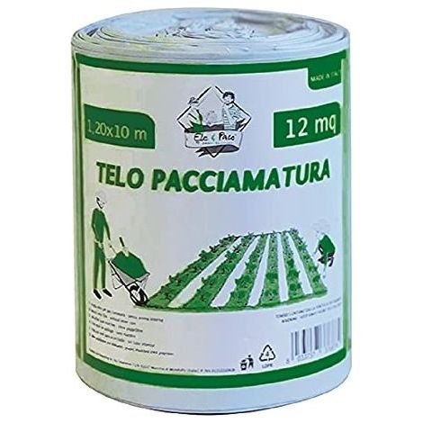 EleandPaco 84512 Telo Pacciamatura Bicolore Polietilene 50 My 1,2x10 m 12 m² colore Grigio Nero