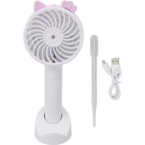 Wiederaufladbarer USB-Handventilator mit 3 Geschwindigkeitsstufen – Integrierter Sprühnebel – Tragbar und leise (1/5)