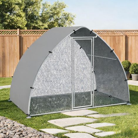 Poulailler argent en acier 304 x 190 x 220 cm (1/5)