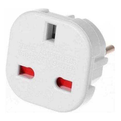 x UK to EU Plug Adapter Cables (White) (1/3)