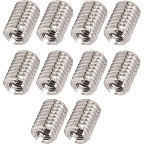 10 Pièces écrou de Réparation de Filetage Accessoire de Fixation en Acier Inoxydable M5 X 0.8mm M8 X 1.25mm 12mm écrou Réducteur Kit D'insertion de Réparation écrous D'encastrement (1/4)