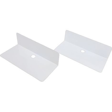 Lot de 2 étagères murales flottantes adhésives en acier au carbone blanc, idéales pour la salle de bain, la cuisine ou le bureau. (1/5)