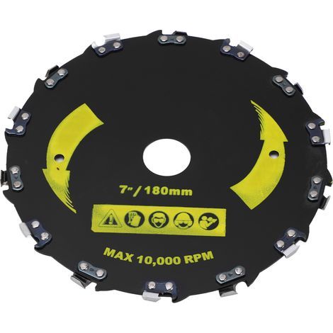 Right-angle chain disc, alloy steel blade, chainsaw wheel for wood and plastic carving, shaping, 7-inch, 14 teeth (1/5)