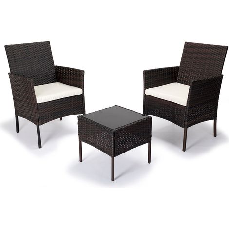 Conjunto Mesa + 2 Sillones de Ratan PE. Muebles de Jardin y Terraza (1/5)