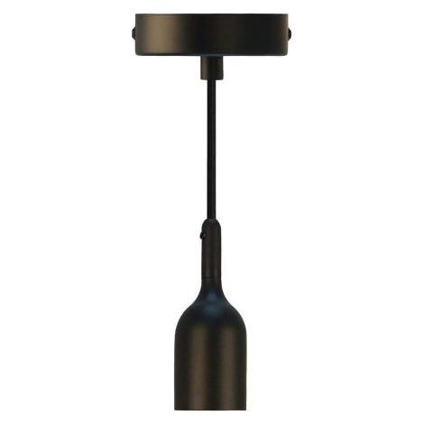 Kit Suspension E27 Noir Mat 1,5m - Câble Textile et Cache Douille Métal - Gamme "Luxurious Bell"