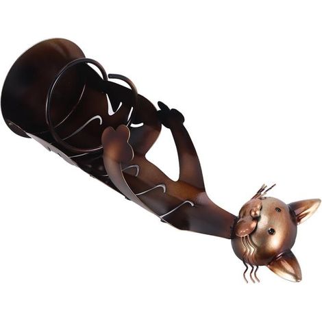 Porte-bouteille en métal décoratif en forme de chat, sculpture originale pour votre vin. (1/5)