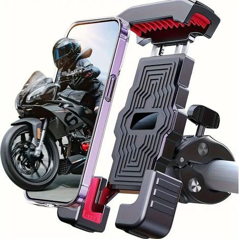 Handyhalterung für Motorräder und Fahrräder, 5-Sekunden-Montage, universelle Lenkerhalterung kompatibel mit Smartphones von 4,7" bis 7". (1/5)