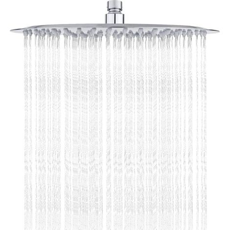 Stainless Steel Shower Head - Water Saving Shower, 30cm Round Shower Head, Universal Rain Shower Head with 1/2 Inch Thread, 360° Rotating, 30° Tilting, Easy to Install and Clean (1/5)