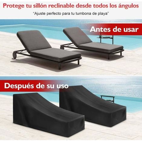 Housse protection transat/bain de soleil, imperméable/coupe-vent/anti-UV, tissu Oxford 210D. Label (1/4)