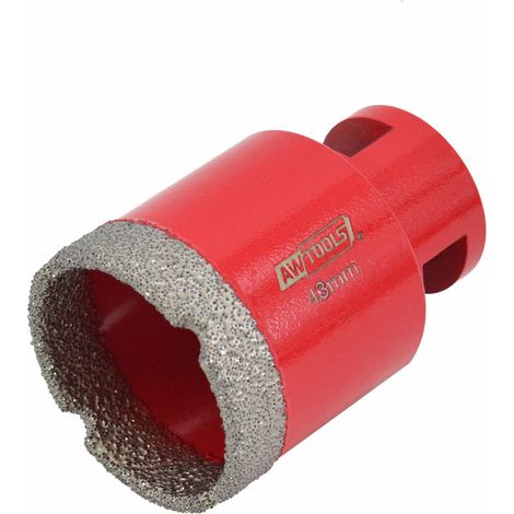 Awtools, M14 43 mm, corona diamantada, para perforaciones grandes en gres porcelánico y mármol, alta precisión sin astillas, uso profesional, compatible con amoladora angular, metálica