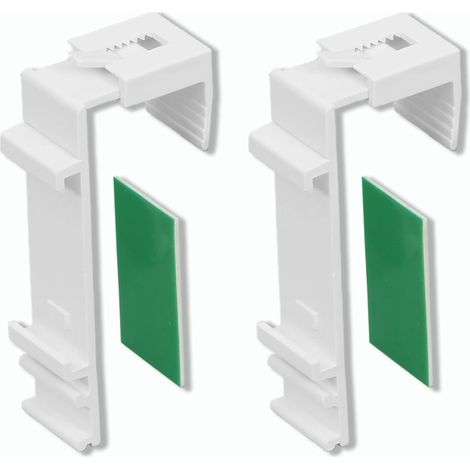 Support à Pince Long pour Stores enrouleurs Duo/Double/s avec Rail de Support en Tissu séparé - 2 pièces - réglable - Couleur Blanc (1/5)