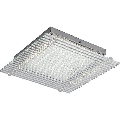 Lampada da soffitto in vetro, lampada da soffitto per corridoio, lampada da soggiorno, barre di vetro trasparenti, 1 LED 18W 1360Lm bianco neutro, LxPxA 32x32x8 cm (1/5)