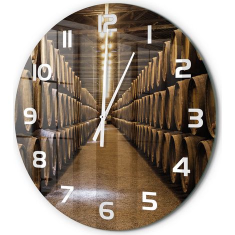 Horloge Murale Ronde Cadeau Pendaison de Crémaillère Verre Design Moderne Caves à vin de Porto fi 60 cm (1/5)