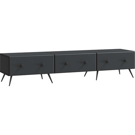 vidaXL TV Cabinet with Drawer Black 147 x 34.5 x 30 cm Engineered Wood