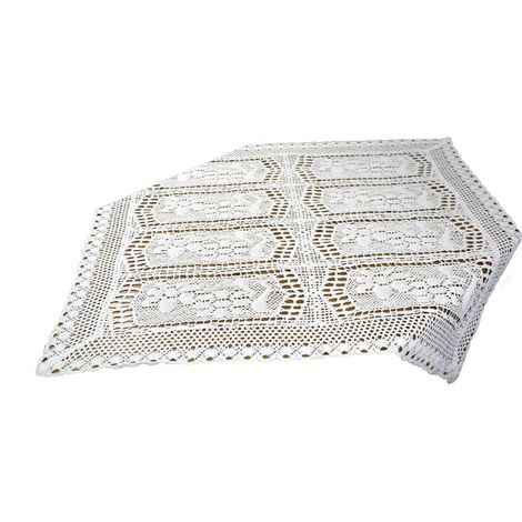 Centrino quadrato in pizzo bianco 85x85 bianco all'uncinetto QUADRATO BOHO (1/5)