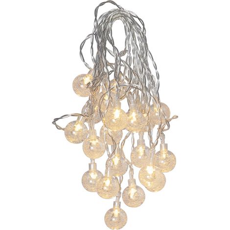 Star Trading Guirlande lumineuse solaire Globini, transparente, LED, capteur crépusculaire, blanc chaud, extérieur, 4,75 mètres