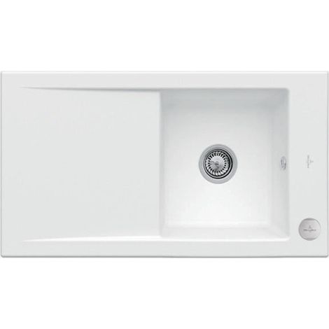 V&B Einbauspüle TIMELINE 50 FLAT 865x475mm Exzenterbetätigung stone white