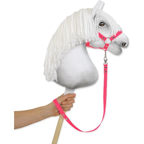 Guinzaglio in fettuccia per Hobby Horse - Rosa neon (1/3)