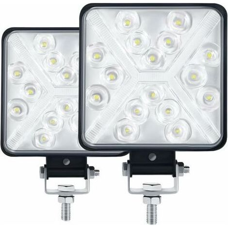 Feux De Travail LED - 4 Pouces - 300 W - 12000 Lm - 6000 K - IP67 - Pour Tracteur SUV Camion Moto Garage Jardin - Paire (1/4)