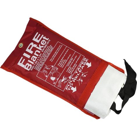 Couverture Anti-Feu 1,2 m x 1,2 m - Protection Incendie Maison/Cuisine/Voiture - Ignifuge Norme EN 1869 - Pour Cheminée, Camping & BBQ (1/5)