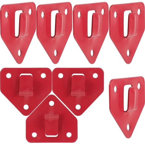 Lot De 8 Supports Mural Extincteur en Métal Rouge Crochet Mural pour Extincteur 2.64 X 2.44 X 0.31In Fixation Murale pour Sécurité Incendie À La Maison Et en Atelier (1/5)