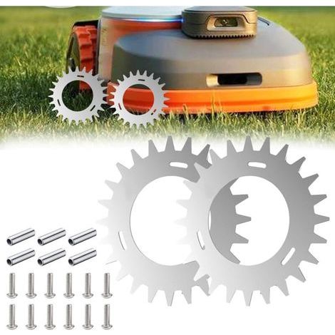 Apex – Crampons en acier inoxydable pour robot tondeuse Segway Navimow H500E H800E H1500E H3000E – Meilleure traction sur terrain humide – Lot de 2 – 210 x 2 mm (1/5)
