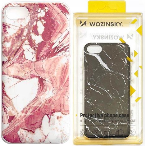 Custodia in gel effetto marmo Wozinsky per Xiaomi Redmi 8A, colore rosa. (1/5)