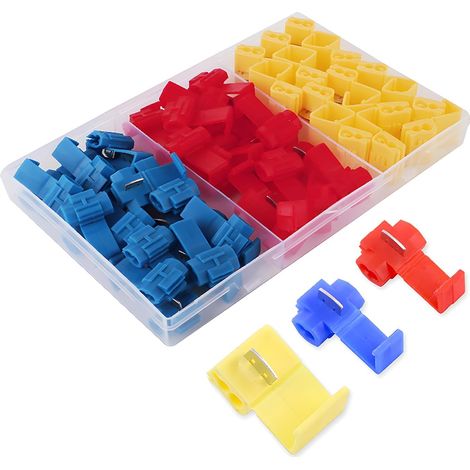 Connecteur Rapide Connecteurs à Verrouillage Raccords Auto-Dénudants Cosses Électriques Kit Connecteurs Rapides Rouge 20 Pcs Bleu 20 Pcs Jaune 15 Pcs (1/3)