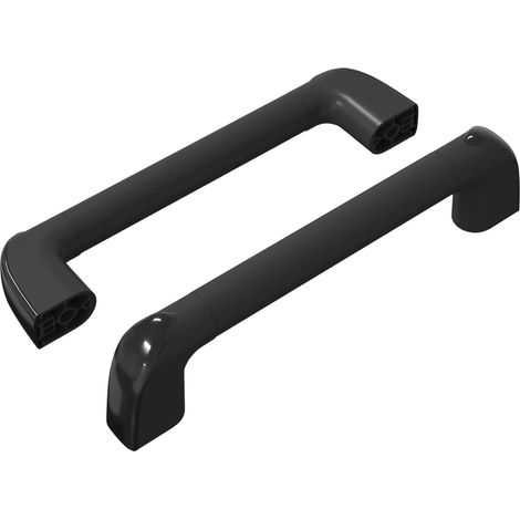 Handle Plain 2 pcs Black 380 x 34 x 85 mm Aluminium and PP vidaXL