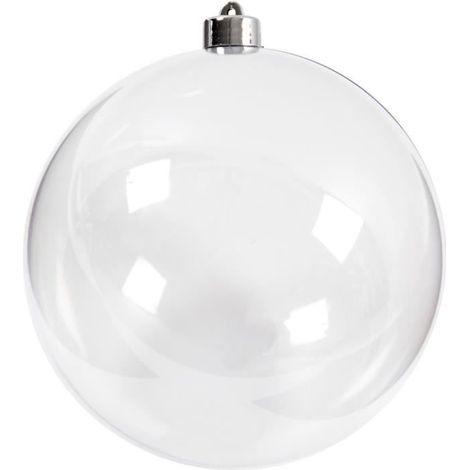 Boule décorative - 15,6 cm - Transparent - Plastique - Intérieur