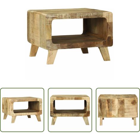 Holz - Couchtisch Braun 50 x 50 x 35 cm Massivholz Mango (1/5)