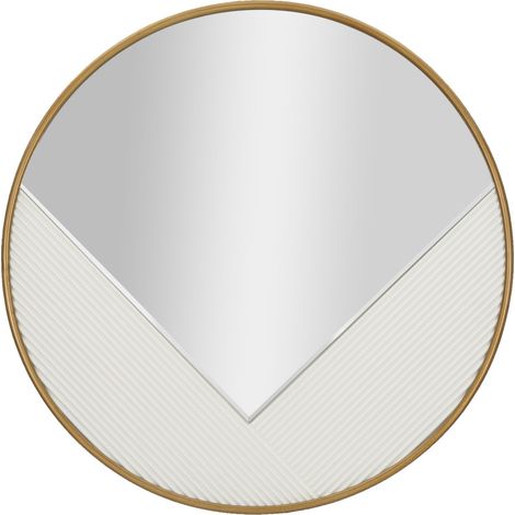 Miroir Mural Déco "Tolosa" 80cm Blanc & Or (1/5)