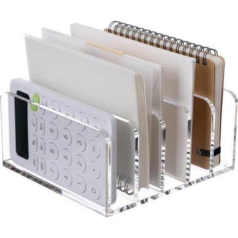 Trieur De Courrier - Acrylique Transparent 5 Compartiments - 16,2 X 15,6 X 6,6 Cm - Bureau Maison Ecole - 1 Pièce
