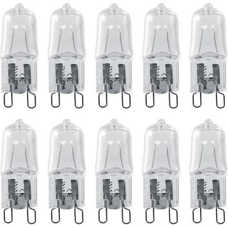 Lot 10 ampoules halogène G9 – 120V 40W – blanc chaud – remplacement – maison