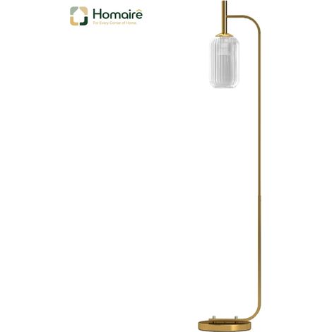 Lampe doré en verre et métal 29 x 25 x 153 cm HOMAIRE (1/5)