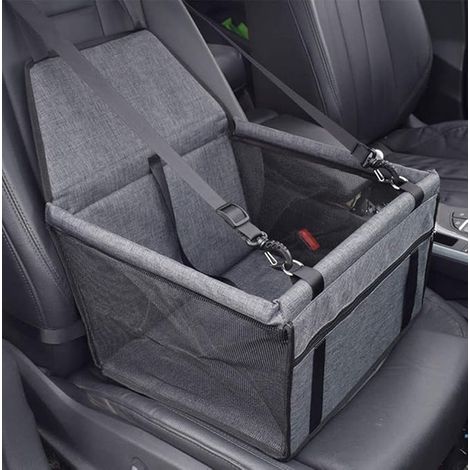 Siège d'appoint de Voiture pour Chiens ou Chats, rehausseur de siège de voiture pour chien de petite et moyenne taille, lavable, pliable et respirant (gris) (1/5)