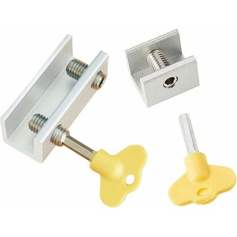 cerraduras de seguridad antideslizantes de aleación de aluminio para ventanas correderas con llave. Tope para puerta corredera.