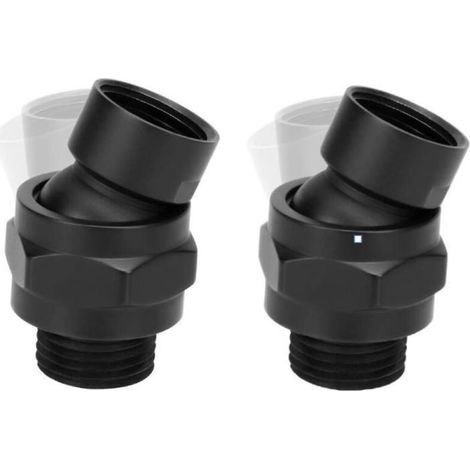 Rotules pivotantes réglables en laiton 2jian, rotule pivotante pour connecteur de douche, adaptateur de rotule de douche, adapté pour connecter la pomme de douche et le tuyau d'eau noir mat (1/5)