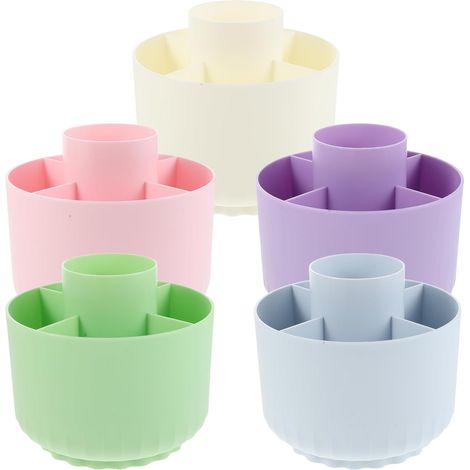 de bureau en plastique multi compartiments 5 porte stylos (1/5)