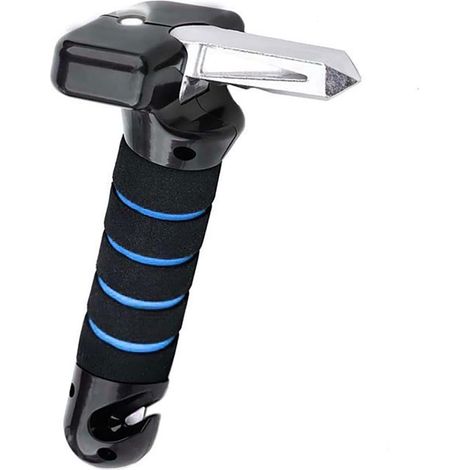 Assistenza per entrare e uscire dall'auto - Corrimano multifunzionale con martello di emergenza e taglia cinture di sicurezza - Blu/Nero (1/5)