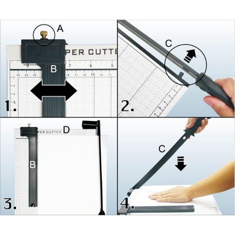 Manueller Stahlpapierschneider, A4 A3 Tischpapierschneider, Foto- und Dokumentenschneidemaschine für Schule, Büro, Werkstatt. (1/5)