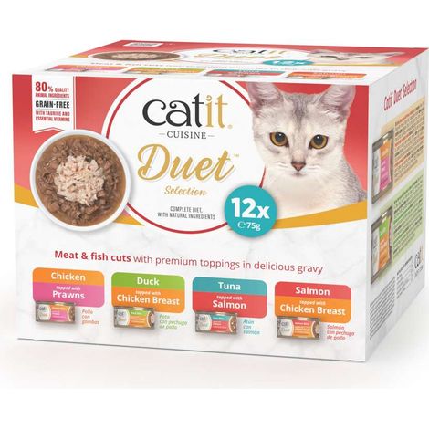 Dúo de carne con toppings para gatos Catit Cuisine Duet