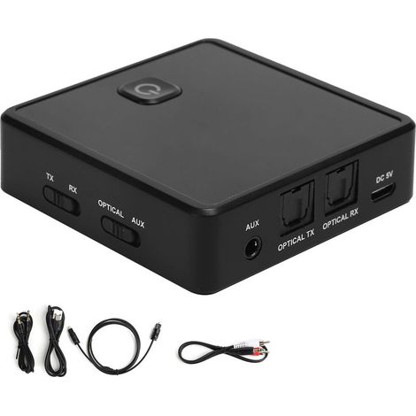 Émetteur Récepteur Bluetooth 5.0 Adaptateur Audio Sans Fil avec 3,5mm Aux pour Haut-parleur de Voiture PC TV (1/4)