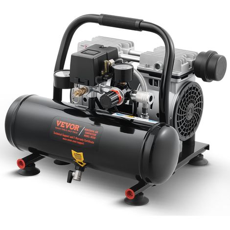 Compresseur d'Air sans Huile, Réservoir Acier 4 L, 635 W, 1,5 CFM, 7 bar, Pression Max 120 PSI, Compresseur Silencieux Portable pour Réparation Automobile, Gonflage Pneus, Peinture au Pistolet (1/5)