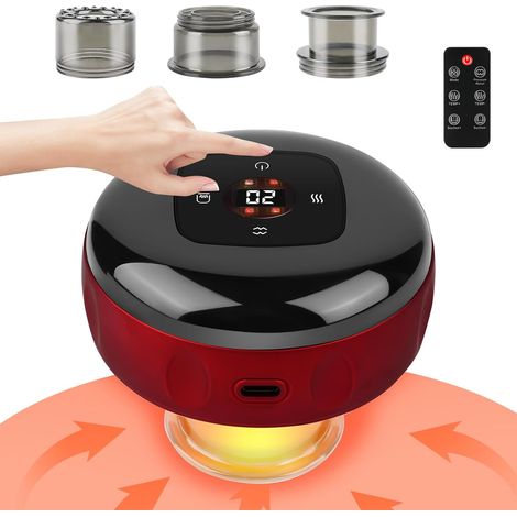 Set per coppettazione elettrica intelligente 5 in 1, che combina Gua Sha e massaggio a coppettazione con 12 livelli di calore e aspirazione regolabili per collo, spalle e schiena. (1/5)