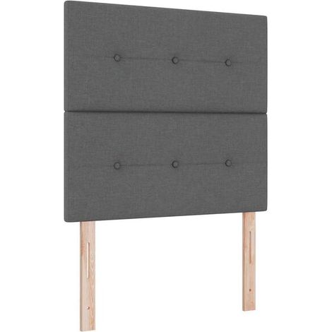 Matelas à ressorts LED avec matelas gris foncé, cadre de lit en tissu 80 x 200 cm. (1/5)