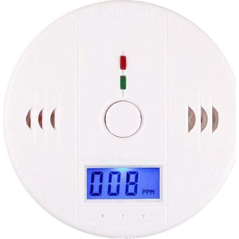 Détecteur de Monoxyde de Carbone, Détecteur de CO Intelligent avec l'Écran LCD, avec Bouton de Test et Voyant d'état LED (1PC, 10x3,7 cm) - Bluedeer (1/4)