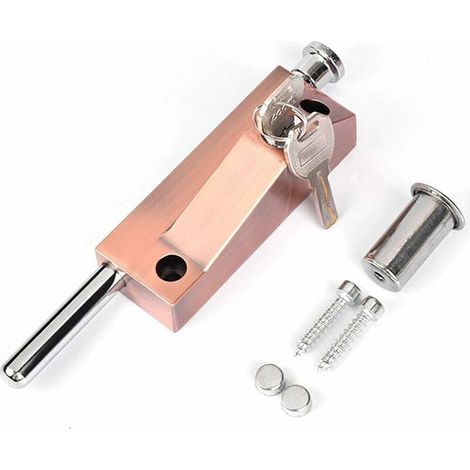 Serrure Porte - Acier Inoxydable Alliage Aluminium - Montage En Surface - Pour Portes Intérieures Extérieures Portes Françaises Fenêtres Métalliques Armoires - 2 Clés (1/3)